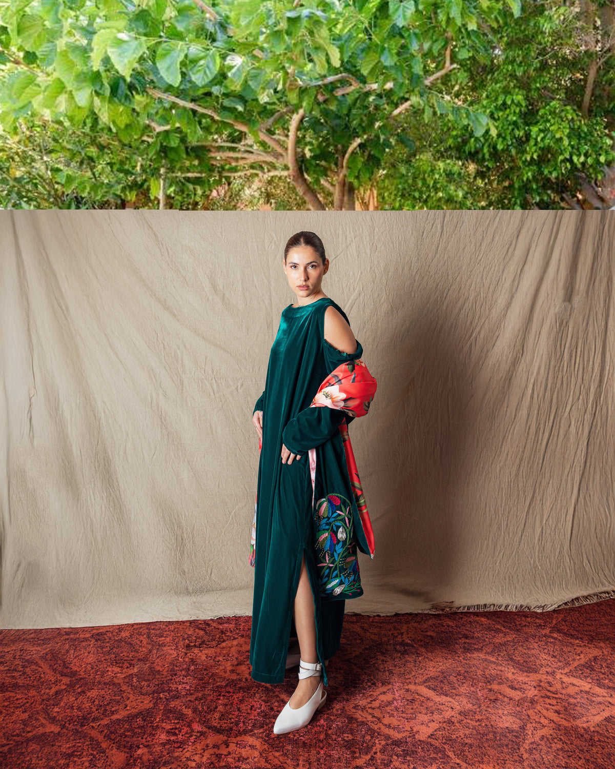 Dress with shawl